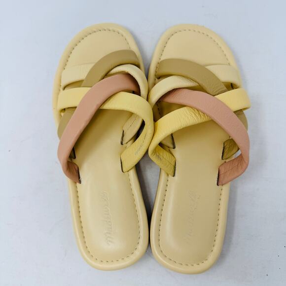 Madewell Leeandra Slide Sandals Size 9 Braided Crisscross Neutral Slip-On - Picture 8 of 11